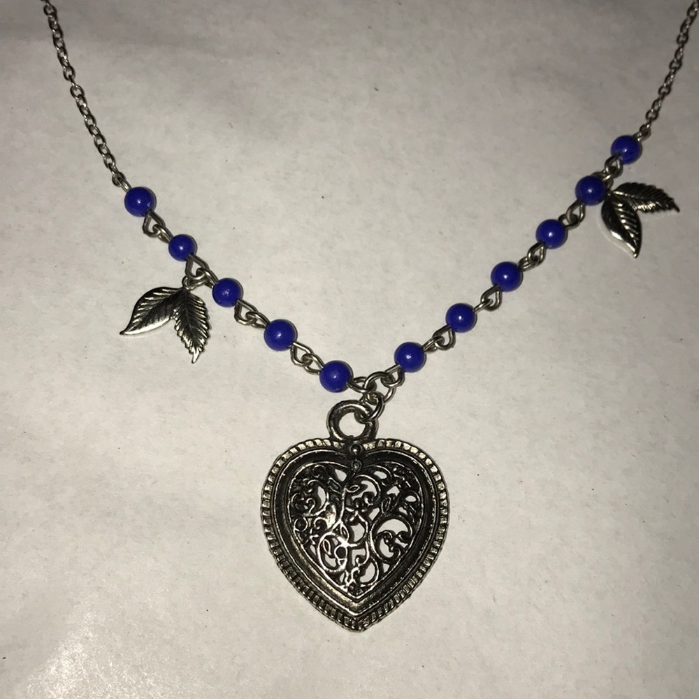 David & Aubrey silver heart necklace